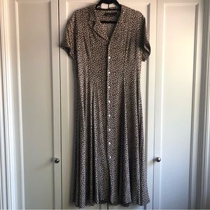 Printed Button-down Midi Dress